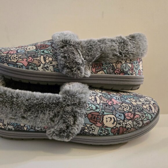 BOBS Skechers Size 9 Memory Foam Slippers DOGS -New - Picture 3 of 9